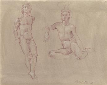 JARED FRENCH Two nude studies.